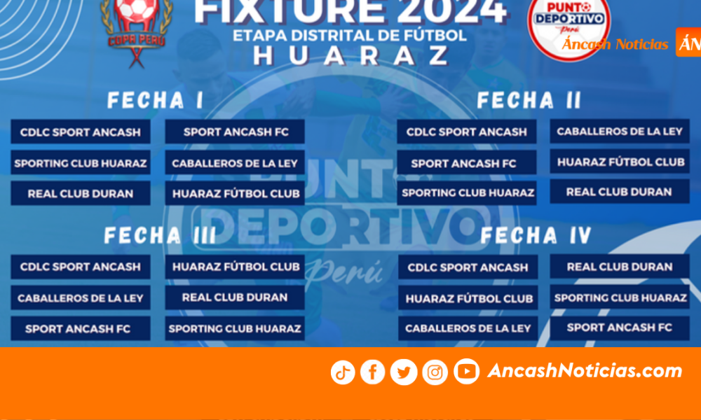 Copa Perú 2024 Fixture Liga Distrital de Fútbol de Huaraz Ancash