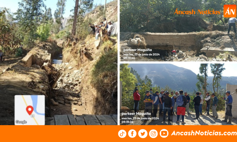 Carhuaz: colapso de canal de riego afecta cultivos en el distrito de Yungar