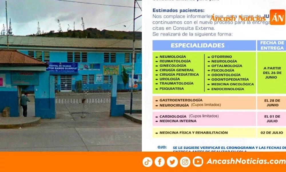 Hospital Víctor Ramos Guardia de Huaraz optimiza proceso de entrega de citas para consultorios externos en julio