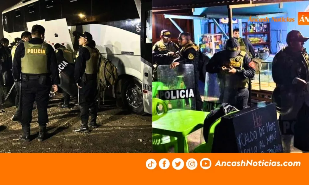 Policías de Chimbote quedan varados en la Panamericana tras fallas en bus