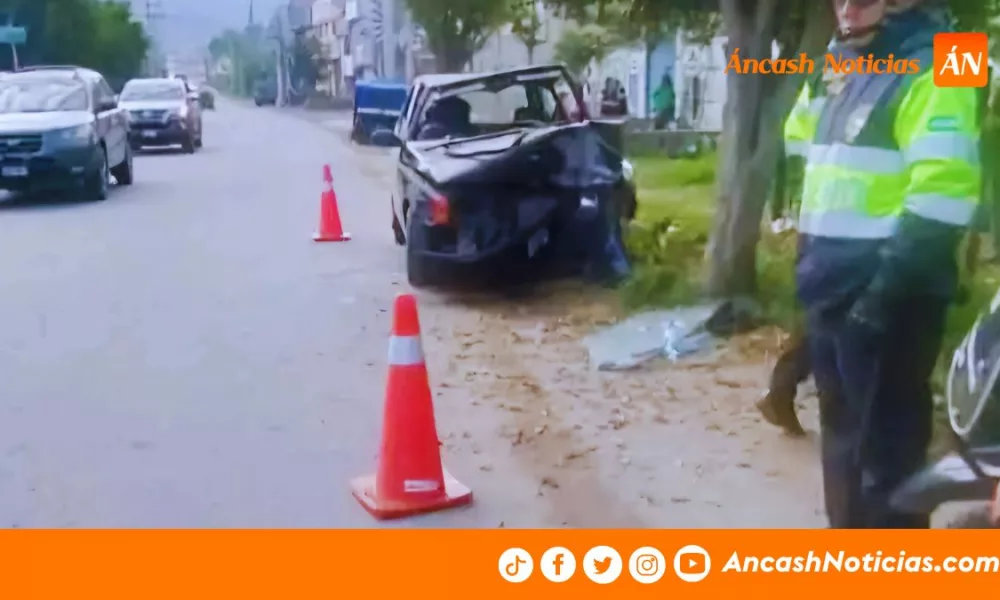 Áncash: tres heridos tras choque vehicular en la vía Caraz-Yungay