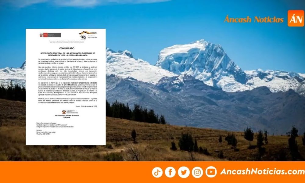 Gremios turísticos cuestionan restricción en la Cordillera Blanca