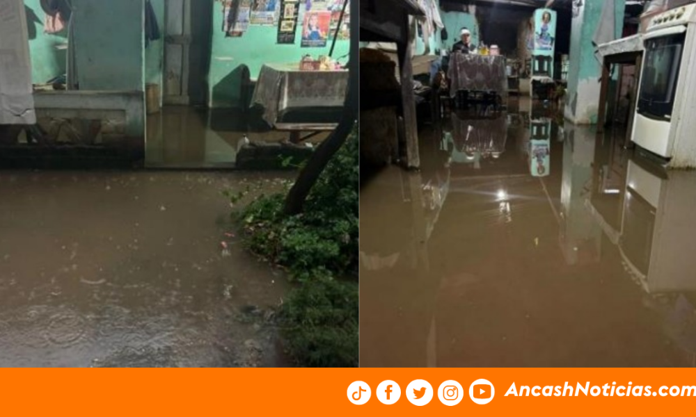 Carhuaz: desborde de drenaje inunda vivienda en Tinco tras intensas lluvias