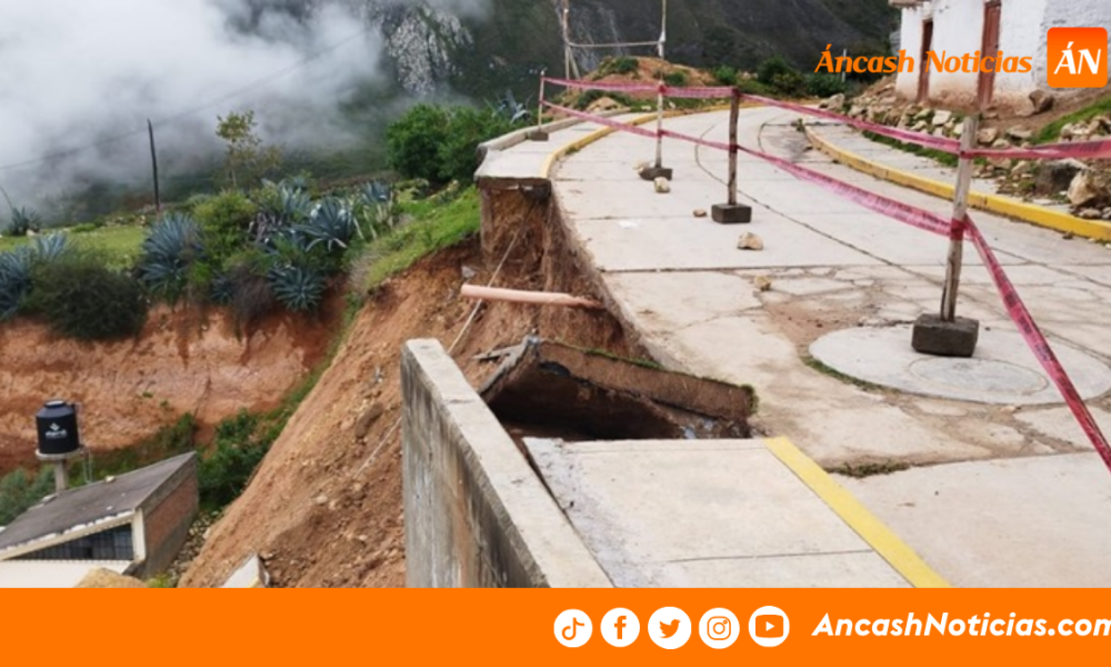 Huari: colapso de muro de contención afecta vía en distrito de Pontó