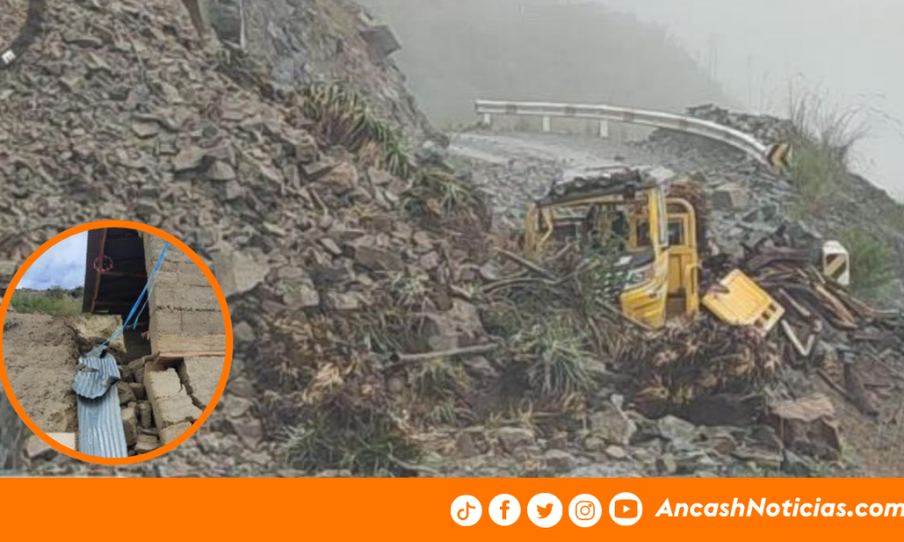 Lluvias en Huari interrumpen tránsito en vía nacional y dejan viviendas afectadas en Paucas