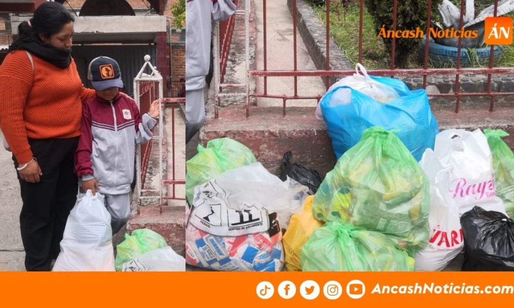 Huaraz: Escolares afectados por incendio reciben apoyo solidario de su colegio