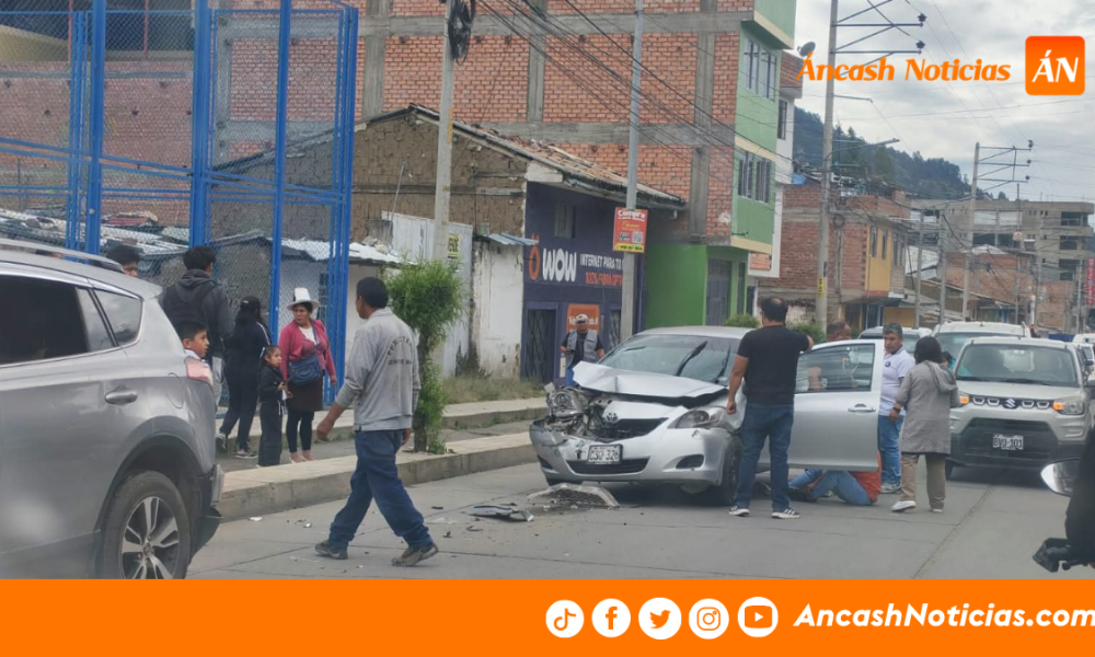 Huaraz: accidente en el barrio El Milagro deja dos personas heridas
