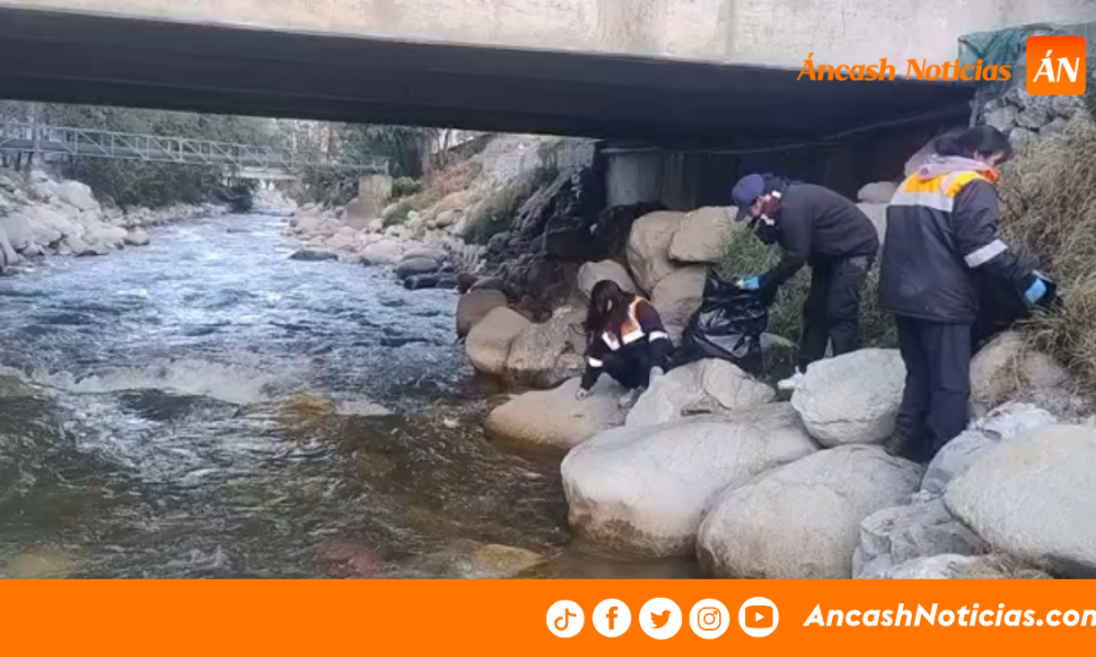 Huaraz: retiran 4.5 toneladas de basura del río Quilcay y hallan botellas, pañales y neumáticos