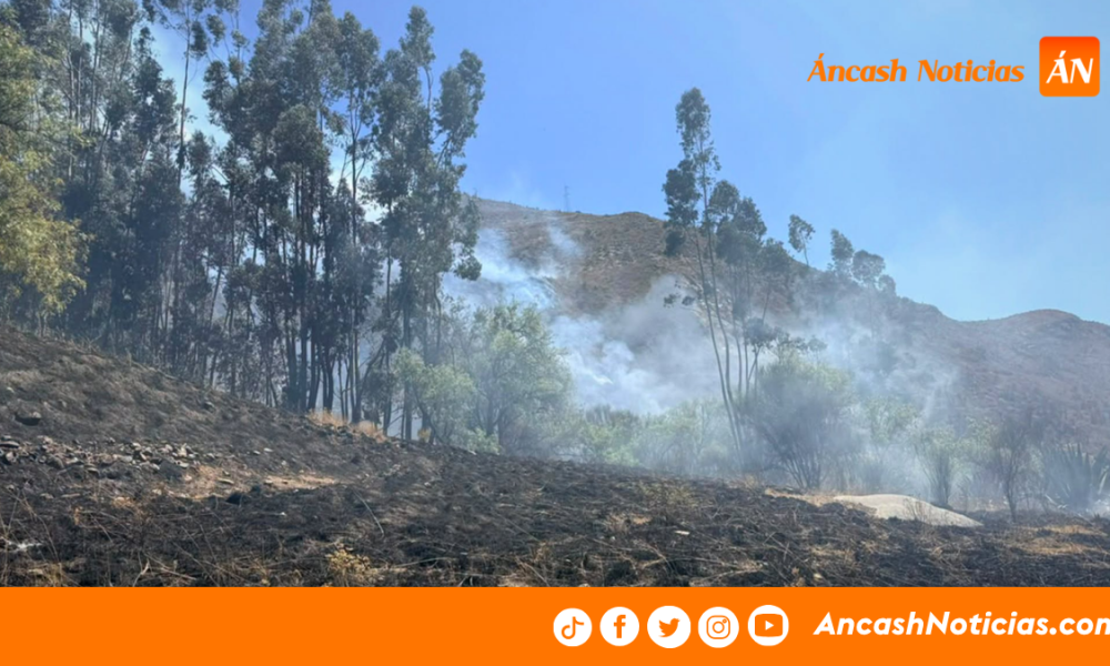Huaraz: incendio forestal en Jangas sigue activo y se desplaza hacia Huanja por fuertes vientos
