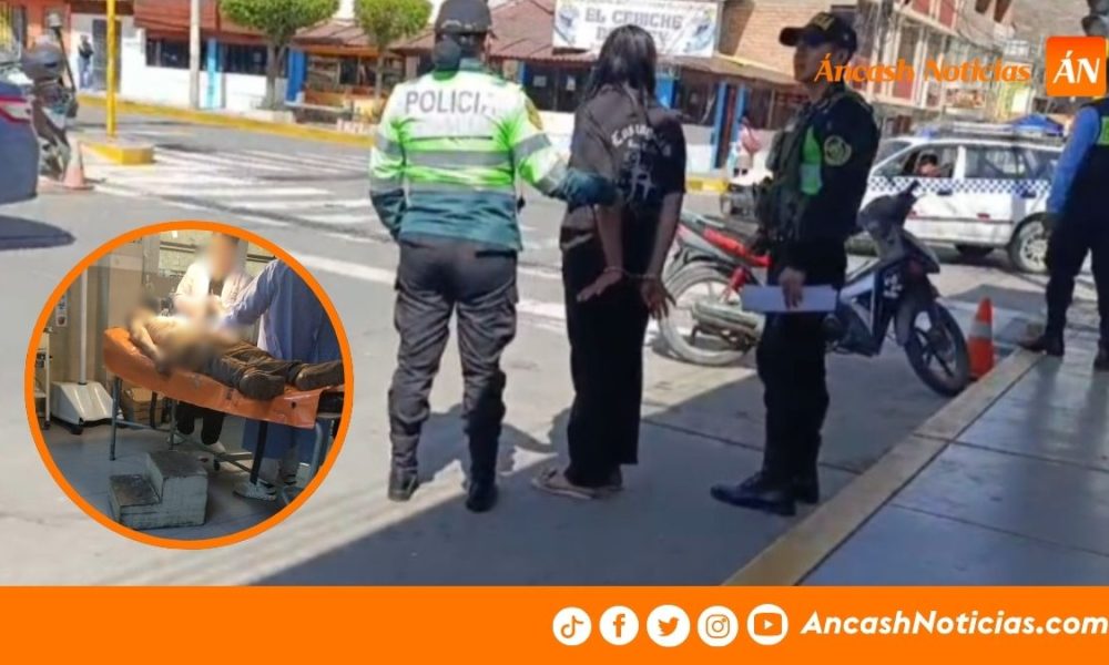 Gresca entre pareja deja un herido y una mujer intervenida en Huaraz